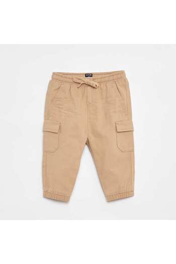 KIABI Twill joggers with flap pockets BEIGE