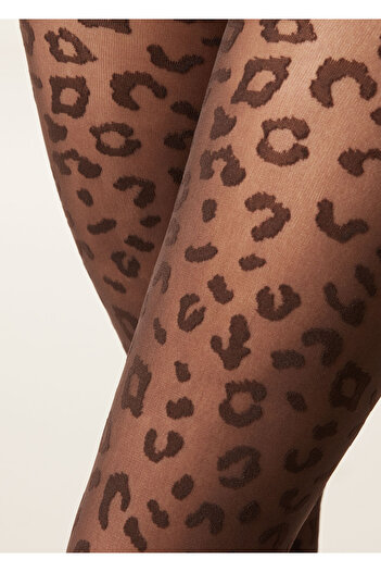 Calzedonia Leopard Patterned 30 Denier Thin Pantyhose