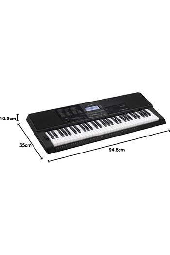 Casio CT-X870IN Digital Keyboard, 61 Touch-Sensitive Keys, 600 Tones, Indian Music Compatible, Black