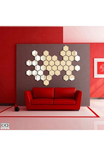 ORIGINAL DEALS Set 28 Acrylic Mirrors from PVC, Self-Adhesive for Living Room Decor, 50 x 50 cm
