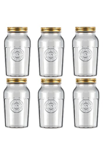 NADİR Set of 6 Americano Vintage jars 1.5l, 11.8xh21cm