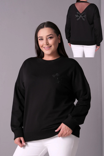 aytemas Tulle Butterfly Stone Printed Blouse