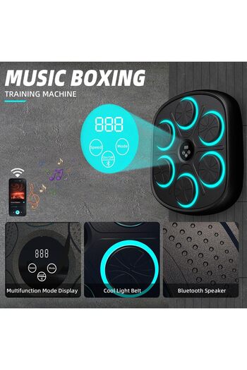 Generic Baswip New Smart Music Boxing Machine with Boxing Gloves, Bluetooth Training Machine with LED Electr