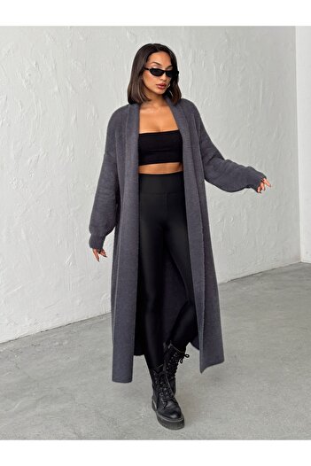 BEJNA Women's Soft Textured Long Knitwear Cardigan