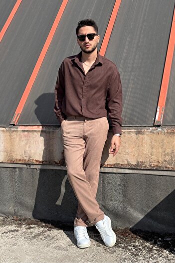 inpool Men'S, Elastic Waistband, Woven Velvet, Regular-Fit, Old Money Culture, Pants 305