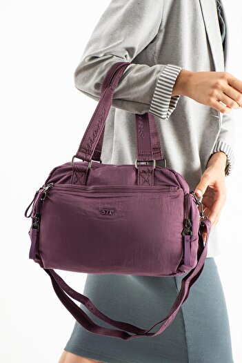 571 Collections Çanta Soft Textured Ultra-Lightweight, Flexible, and Waterproof Polyamide Fabric Shoulder and Arm Bag Purple Model: (571-