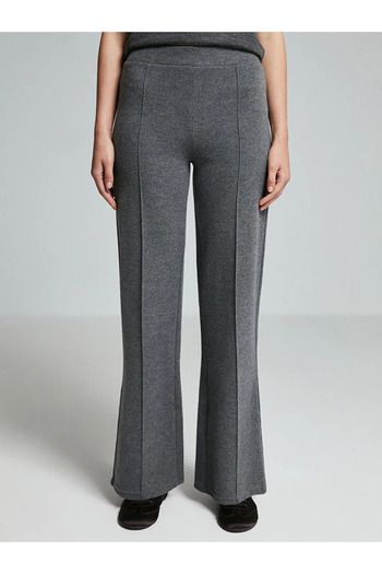 LC Waikiki Lcw Vision Anthracite Elastic Waist Wide Leg Women's Knitwear Pants