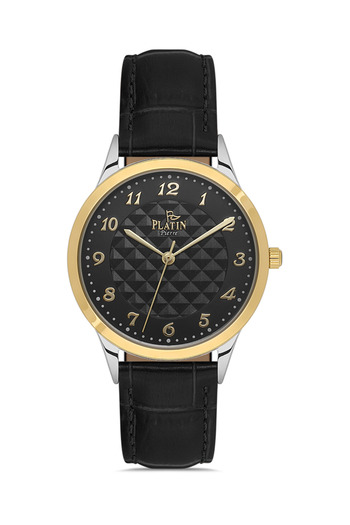 Platin Pierre Pl-1170Lb-D2 Numeral Leather Cord Women's Wristwatch