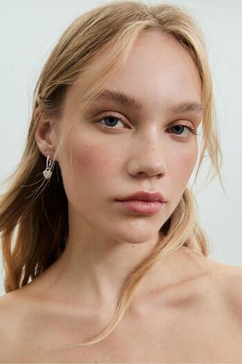 Stradivarius Set of 9 heart and hoop earrings