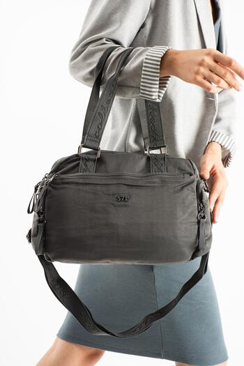 571 Collections Çanta Soft Textured Ultra-Lightweight, Waterproof Polyamide Fabric Shoulder and Arm Bag Gray Model: (571-13-14g)