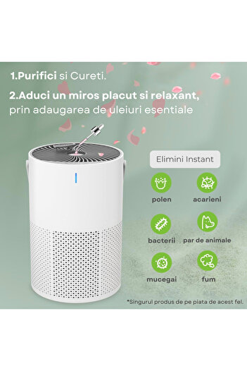 Motion Pro 2in1 Air Purifier and Essential Oil Diffuser, True HEPA Filter, Ionization Function,