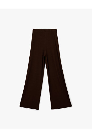 Koton Viscose Blended High Waist Leggings Pants with Spanish Leg