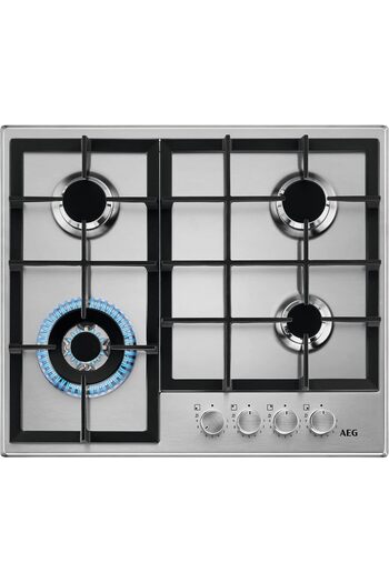 AEG - Gas Hob Built-In - 60 cm 4 Burner, Stainless Steel, HGB64420SM - Made in Italy - 1 Year Warran
