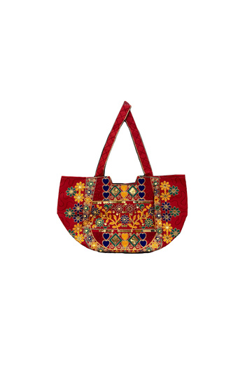 Choice Multi-purpose bag with hand-embroidered icons and hearts
