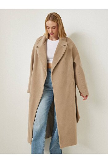 My Blog Mink Textured Belted Premium Coat - 542126