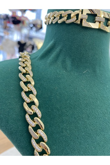 Ezgdesign XUPING 14K KAPLAMA GURMET KOLYE BİLEKLİK SET