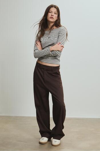 Stradivarius Striped smart baggy trousers