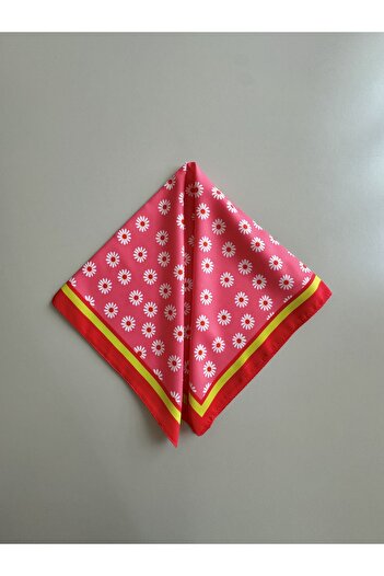 LUXSTONE Pink Floral Bandana Scarf