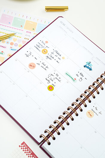 Matt Notebook 2026 Year B5 Weekly Agenda Spiral Bound 17X24 cm - 12 Months