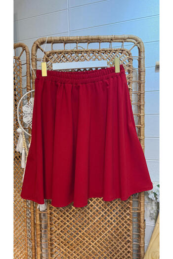 Kendinisevbutik Red Large Size Lycra A-Line Skirt