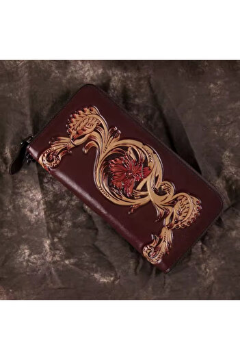 Mychicbeautybag Exclusive women's wallet made of high-quality leather Queen's lily