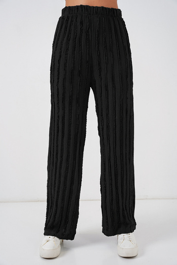 Bigdart Women's Textured Stretch Knit Pants 30057 - Black