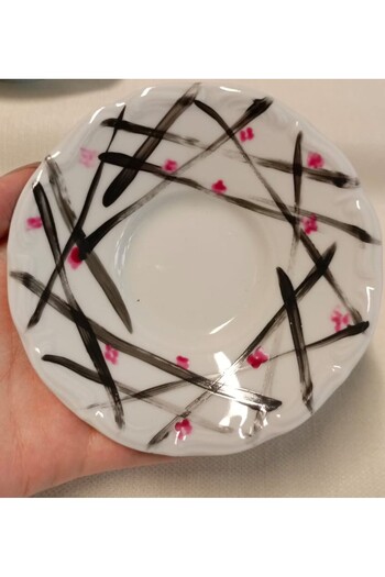 BY.RAYKA PORSELEN El Dekor Second Quality Porcelain Hand Painted 6-Piece Tea Set (No Refund)