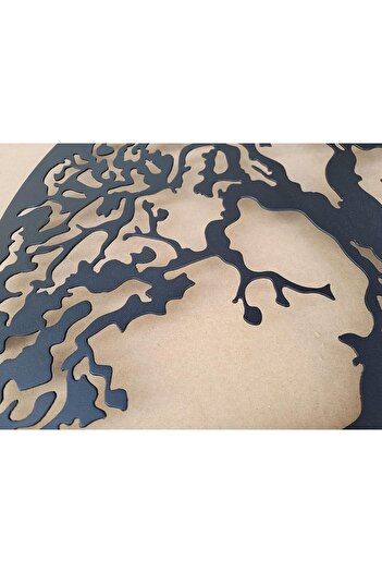 Kat Time Decor de perete Copacul Vieții de culoare neagră– Simbol al vieții si a conectivității 90 cm