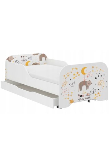 NOVOKIDS Children's Bed NOVOKIDS™ MIKI MAGIC CAT, 160x80 CM with Foam Mattress MATSEN® 10 CM and Storage D
