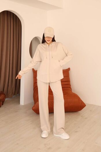 QBZ Modal Hooded Front Zipper Tracksuit Set