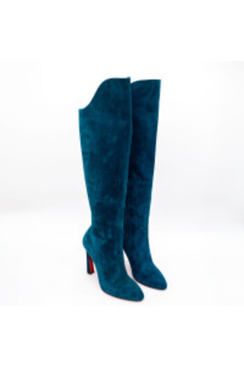 Christian Louboutin Boots Turquoise Suede