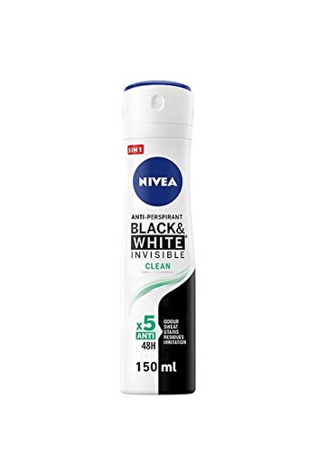 NIVEA Spray Invisible B&W Clean, 150 ml