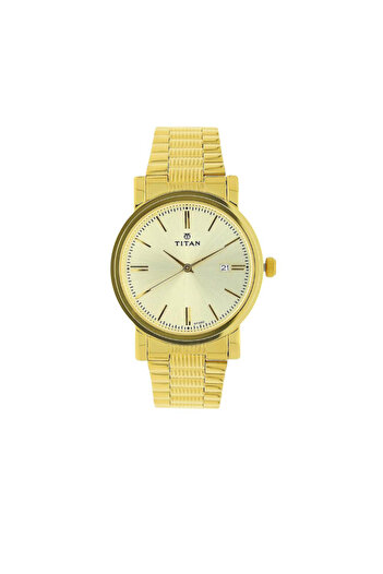 Titan Men's Analog Gold Dial Watch - 1712YM03
