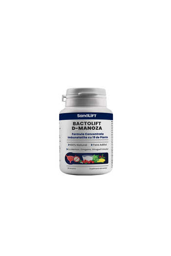 SanoLift D-Mannoza 2000mg Strong Powder Enriched with 24 Medicinal Plants - BactoLift D-Mannoza (90 grams)