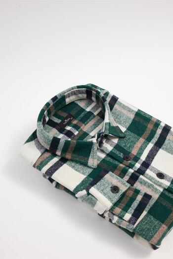 Tudors Men's big size plus size long sleeve plaid winter lumberjack shirt with pockets