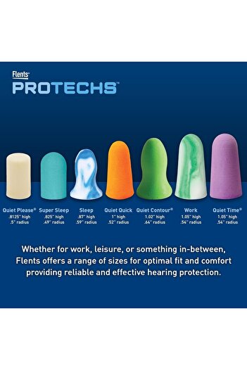 FLENTS Quiet Time Earplugs by | 10 Pairs | Includes Case | NRR 33 | Made in the USA