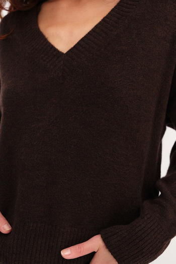 Addax V-Neck Long Sleeve Knitwear Sweater K3435-B1
