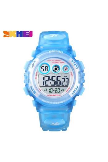 Skmei Ceas pentru copii, cronometru digital cu alarmă sport, iluminare din spate, 5 ATM, albastru
