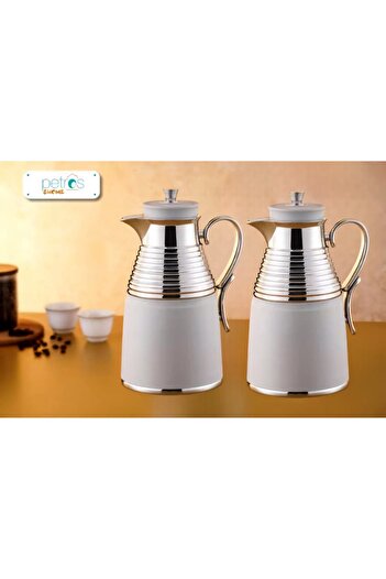 PETROS Petrus 1+1 Liter Tea and Coffee Thermos Set with Golden Handle
