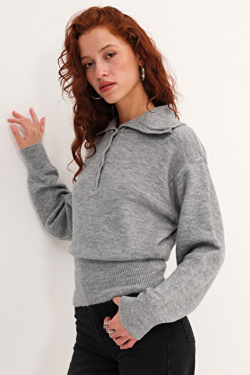 Addax Buttoned Knitwear Sweater K3489
