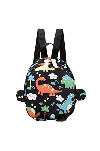 OEM Kindergarten backpack with dinosaurs, waterproof, adjustable straps, Black, 22x18x9cm