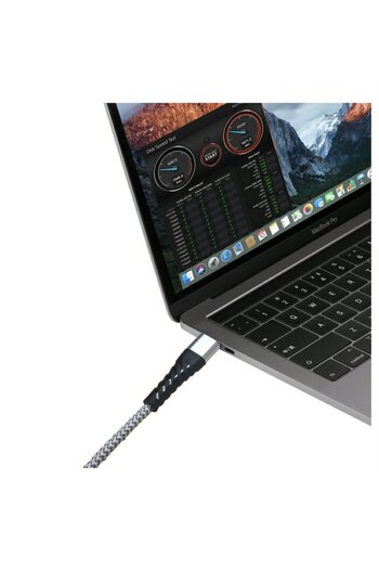 Bibilel USB-C to USB-C Charging/Data Cable, 1M Length, Reinforced, Silver, BBL1391