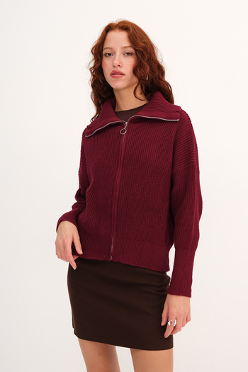 Addax Zippered Knitwear Cardigan H2887