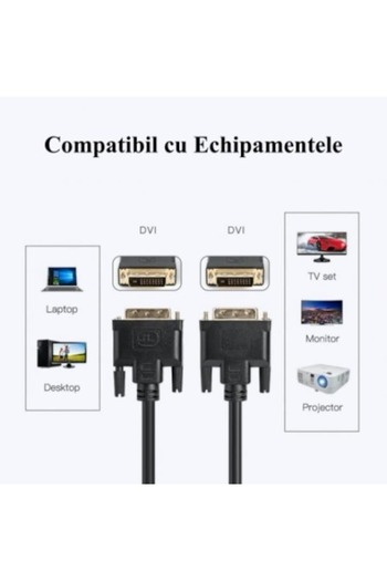 Bibilel DVI-D 24+1 Pin Video Cable, 1.5m, Black, HDR