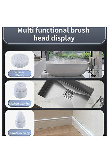 Generic Sunshine Cordless Electric Rotating Scrubber with Replaceable Shower Cleaning Brushes