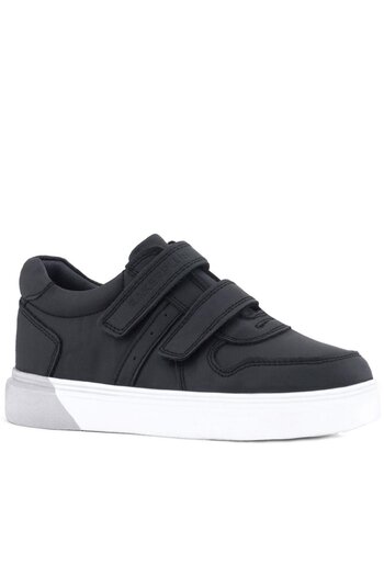 Rakerplus Genuine Leather Velcro Black and White Sole Boys' Sports Shoes