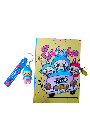 ÇİLEKHOMEAVM Labubu Character Locked Commemorative Daily Memory Notebook - Silicone Labubu Keychain