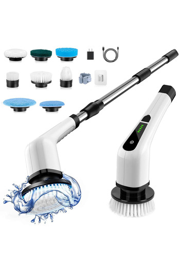 Generic Sunshine Cordless Electric Rotating Scrubber with Replaceable Shower Cleaning Brushes