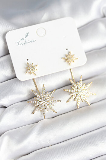 Bernami Special Polar Star Model Zircon Stone Brass Women's Earrings Offer!! !