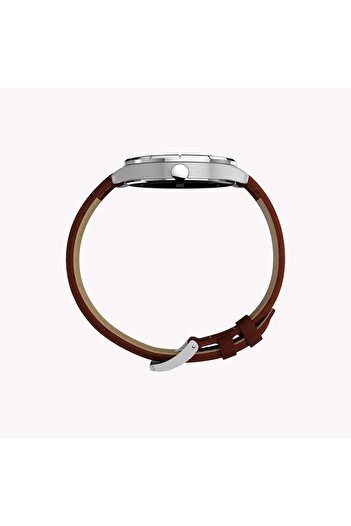 Timex Main Street 42mm Leather Strap Watch